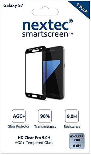 Galaxy S7 Screen Protector, 3D (Full Coverage) Nextec Corning Tempered Glass Screen Protector for Samsung Galaxy S7 (HD Clear Pro2 9.0H) Corning Gorilla Glass/ Black