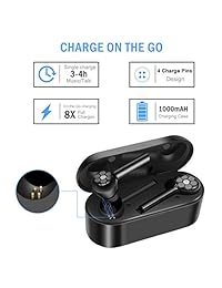 Bluenin   Auriculares inalámbricos Bluetooth 5.0 True inalámbricos estéreo, deportivos a prueba de sudor, mini auriculares, micrófono dual integrado, auriculares Bluetooth con funda de carga de 1000 mAh para 40 horas de reproducción extendida