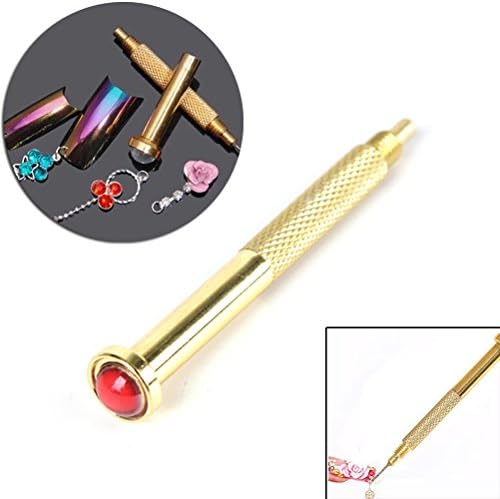 1 Set Nail Art Charm Piercing Hand Drill Dangle Pierce 1Pc Hole Pierce Tool + 24Pcs Pendants Dangle Decor
