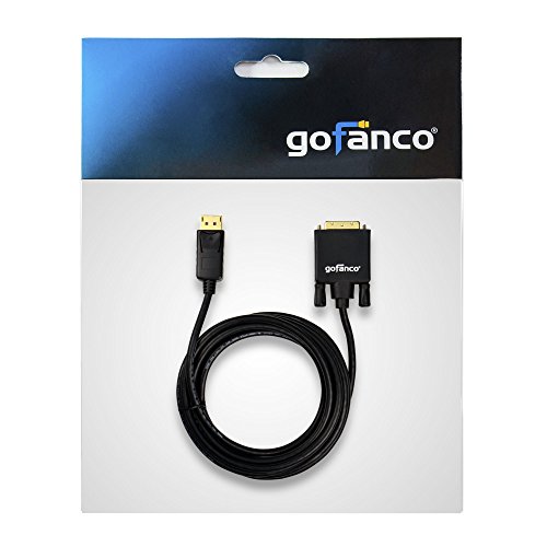 gofanco 10 Feet DisplayPort to DVI Cable (Black) - DP to DVI cable to connect DisplayPort Enabled Desktops/Laptops to DVI Displays (DPDVI10F) - Thumbnail 4