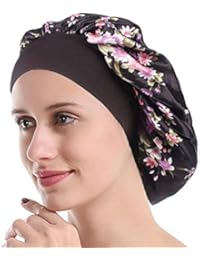 Funcl Womens Sleep Night Cap Wide Band Satin Bonnet for Hair Beauty,Hair Care Cap,Chemo Beanie,Curly Springy Hair