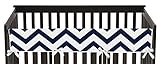 Sweet Jojo Designs Navy and White Chevron Zig Zag Long Front Rail Guard Baby Teething Cover Crib Protector Wrap