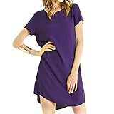 Vanberfia Women's Casual Summer Mini T shirt Dress
