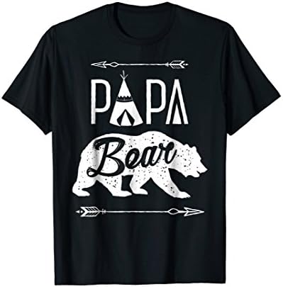 Mens Papa Bear T shirt Fathers Day Family Matching Couple Men Tee 3XL Black