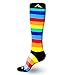 NEWZILL Medical Compression Socks for Women & Men Circulation 20-30 mmHg, Best for Running Athletic Hiking Travel Flight Nurses (Rainbow Stripes, XXL)