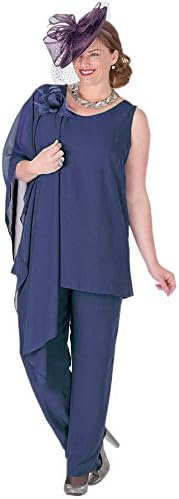 Ike Chimbandi 3 Pieces Mother Pantsuits with Jacket Plus Size Formal Outfits