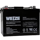 Weize 12V 100AH Deep Cycle AGM SLA VRLA Battery for Solar System RV Camping Trolling Motor, in Series 24V 36V 48V