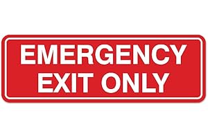 Signs ByLITA Standard Emergency Exit Only Sign - Easy Installation | Durable Wall or Door Sign (Red) - Small