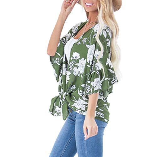 Farmerl Womens Loose Cardigan Ladies Floral Ruffles Long Blouse Tops Outwear-New