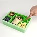 Fit & Fresh Multi-Flex Bento Lunch Box with Flexible Silicone Divider and Ice Packs for Adults and Kids, Green
