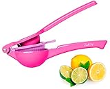 Zulay Premium Quality Metal Lemon Lime Squeezer - Manual Citrus Press Juicer (Pink Fusion)