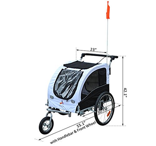Pet Dog Bike Trailer Bicycle Trailer Stroller Jogger (white)