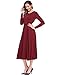 Leadingstar Women's Long Sleeve A-line Swing Midi Fit and Flare Casual Dress