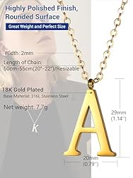 PROSTEEL A Initial Necklaces Gold Chain Pendant For