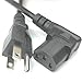 10 Feet Long Right Angled Black AC Power Cord Cable Pure Copper Wire Core in Retail Box for Computer Plasma TV Printer Monitor AC Adapter