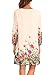 DJT Women's Floral Pattern 3/4 Sleeve Loose Fit Chiffon Tunic Dress Small Apricot-2