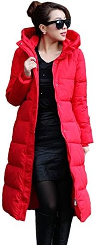 Aileen88 Women Slim Full Length Long Hooded Warm Thermal Down Coat Jacket Parka