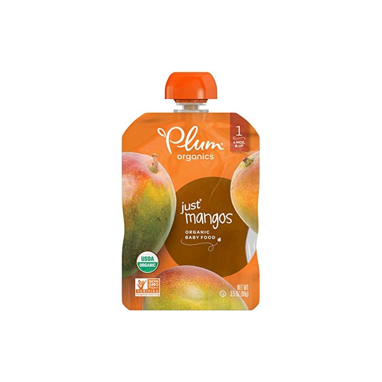 Plum Organics | Stage 1 | Organic Baby Food Meals [4+ Months] | Mango Puree | 3.5 Ounce Pouch (Pack Of 6)