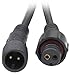 LEDJump 18AWG Wire Gauge Male Female Plug 2 Pin LED Waterproof Connector Cable Black (5-pack)…