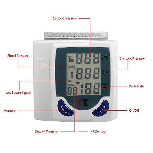 Digital Wrist BP Blood Pressure Monitor Meter Health Care Sphygmomanometer Cuff - Thumbnail 2