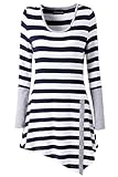 Zattcas Womens Striped Long Sleeve Tunic Top Loose T-shirt Dress