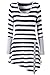 Zattcas Womens Striped Long Sleeve Tunic Top Loose T-Shirt Dress Gray