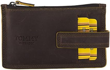 Coin purse keychain in sachet two rings TOMMY BARBADOS moro real leather VA493