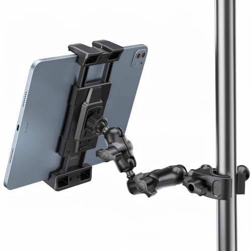 OHLPRO Tablet Halterung für Mikrofonständer mit 2-Stufigem Aluminium Arm