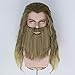 Miss U Hair Men Wig And Beard Long Curly Golden Brown Wig Funny Wigs Halloween Costume Party