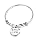 QILMILY Bangle Charm Bracelet for Girl- She Believed Bangle Bracelet In Memory Jewelry Stainless Steel Adjustable Silver Bangle Bracelets for Women