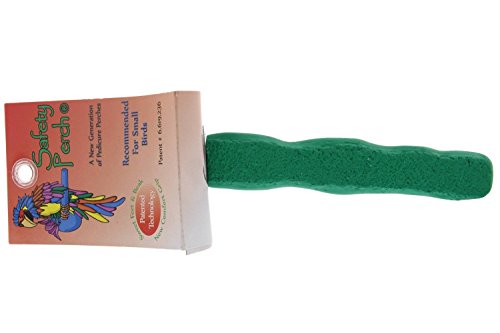 Sweet Feet and Beak Comfort Grip Safety Perch for Birds by Patented Perch Keeps Nails and Beak in Top Condition - Safe and Non-Toxic, For Cages – Small/Green - Thumbnail 3
