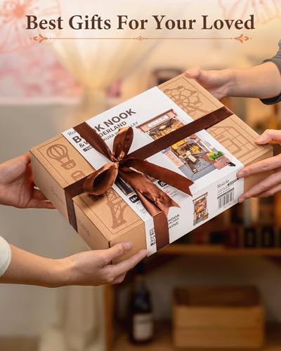 Rolife Book Nook Kit Sakura Wine Alley, Japanese Izakaya DIY Miniature House for Adults, Immersive Booknook & Bookshelf Decor, 3D Puzzle Stress Relief Craft Gift (Glue-Free Design)