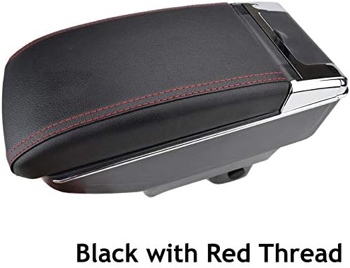 Klhzbm Storage Box Center Console Leather Dual Layer Armrest Arm Rest Tray, for Suzuki Swift 2005-2017 2006 2007 2008 2009