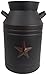 Craft Outlet Black Tin Milk Can Container with Star, 13-Inch