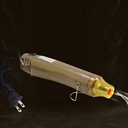 New Heat Gun,mofa Hot Air Gun Tools Shrink Gun with Stand For DIY Embossing And Drying Paint Multi-Purpose Electric Heating Nozzle 300W 110V (Golden,Yellow)