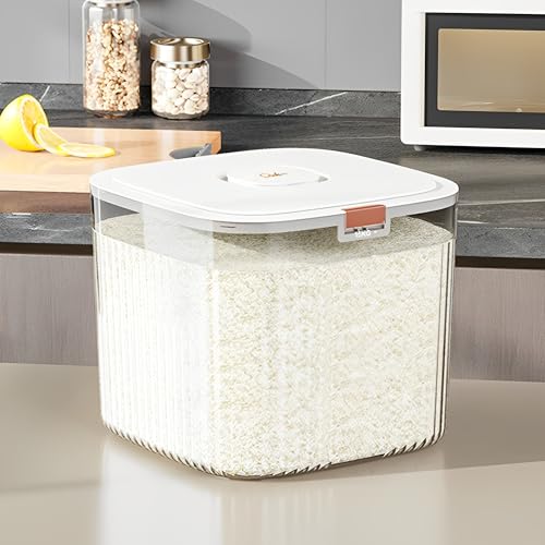 Beauenty Rice Storage Container,Large Food Storage Bin for Kitchen with Sealing Lid,Pet Food Dispenser,Versatile Pantry Organizer for Rice Grains Flour Cereal Pet Food (10kg)
