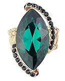 NYFASHION101 Women's Evening Gala Bridal Prom Wedding Fashion Stretch Ring - Elongated Oval