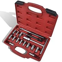 WWHZ 17 pcs Diesel Injector Seat Cutter Set Decarbonise Carbon Cleaner Universal Auto