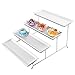 MyGift 4 Tier White Ceramic Party Serving Platter/Food Display Trays on Chrome Plated Metal Stand