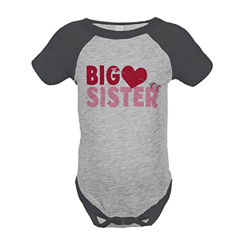 Custom Party Shop Girl's Big Sister Happy Valentine's Day 6 Months Grey Onepiece
