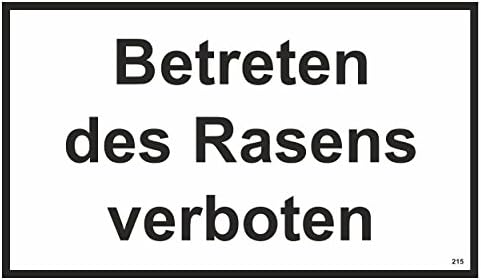 Betreten des Rasens verboten 150 x 250 mm Warning- description- and prohibition-sign PST-plastic
