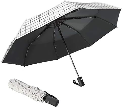 Cynthia Compact Fast Drying Travel Folding Umbrella - with Reinforced 8 Ribs Windproof Frame, Auto Open/Close, Pocket Umbrella Double Layer Sunblock UV Protection UPF 50 + Rain Resistant