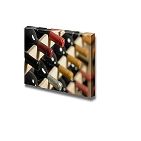 Canvas Prints Wall Art - Close-up of Wine Bottles Stored in a Shelf | Modern Wall Decor/Home Decoration Stretched Gallery Canvas Wrap Giclee Print. Ready to Hang - 12" x 18"