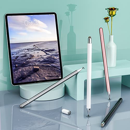 Tablet Pen for All Tablets, 2 in 1 Stylus Pen, SENKUTA Touchscreen Pen for All Tablets/Mobile Phones, Apple iPad, iPhone, Samsung, Surface, Lenovo, Chromebook, Huawei Android iOS. Black