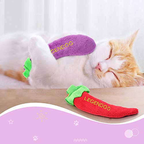 Legendog 4PCS Catnip Toys for Cats, Original 100% Catnip Filled Kitten Toys, Cute Cat Toys Set