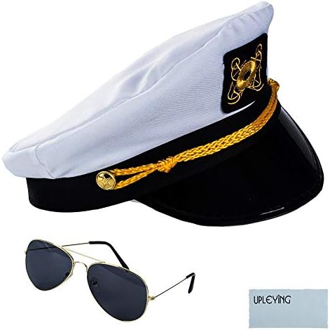 UPLEYING Police Hat Nautical Captain hat Sailor Cap Sailing Hats Sunglasses Sailor