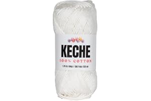 Cotton Yarn - 100% Cotton Yarn for Crocheting and Knitting, Mercerized Cotton Amigurumi Yarn Fine-Sport 2 1.76 oz (50g) / 136 Yrds (125 m) White