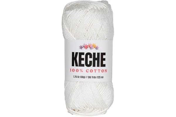 Cotton Yarn - 100% Cotton Yarn for Crocheting and Knitting, Mercerized Cotton Amigurumi Yarn Fine-Sport 2 1.76 oz (50g) / 136 Yrds (125 m) White