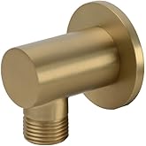 KAPHOME Wall Supply Elbow with Flange,Brass Round Wall Mount Shower Hose Connector,Drop Ell Wall-mounted Union Water Outlet f