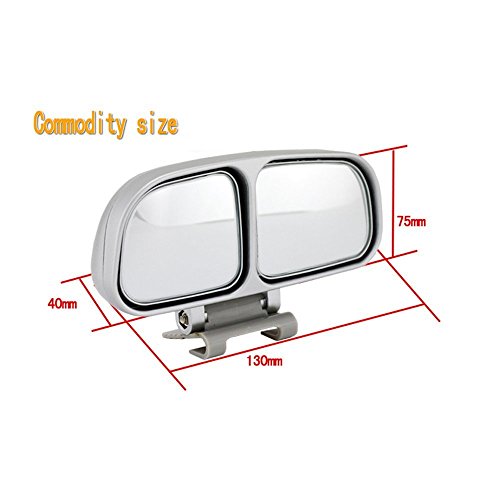 1 Set Car Auxiliary Chrome Blind Spot Mirror, ECLEAR Universal Rear Side 360°Wide Angle View Mirrors for Vehicle Suv Truck Motorcycle Fit Stick-on Design, Black